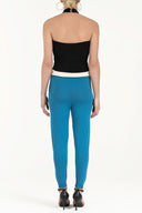 Light Blue Wrapped knitwear jumpsuit 28011