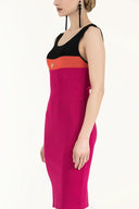 Fuchsia Sleeveless knit  dress  28018