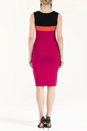 Fuchsia Sleeveless knit  dress  28018