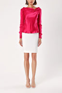 Fuchsia Silk blouse 18816
