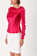 Fuchsia Silk blouse 18816