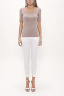 Mink Crystal  gem  woven  blouse  18887