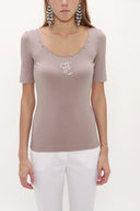 Mink Crystal  gem  woven  blouse  18887