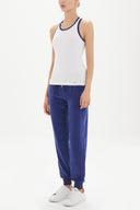 White Navy Blue Knitted cotton tanktop 18914