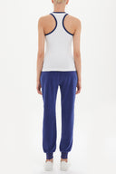 White Navy Blue Knitted cotton tanktop 18914