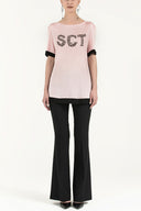 Pink Strappy  wide cut woven  blouse  18991