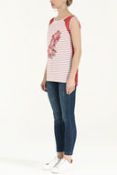 Red Lace  strappy   blouse  18992