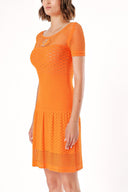 Orange PATTERN KNITWEAR DRESS 28232