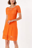 Orange PATTERN KNITWEAR DRESS 28232