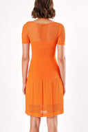 Orange PATTERN KNITWEAR DRESS 28232