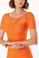 Orange PATTERN KNITWEAR DRESS 28232