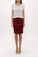 White Jacquard woven tricot  blouse  28250