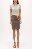 Stone Jacquard woven tricot  blouse  28250