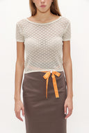 Stone Jacquard woven tricot  blouse  28250
