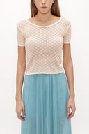 Şeftali Jakar örgülü triko bluz 28250