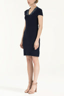 Navy Blue Crystal  gem  knit  dress  28292