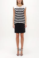 White Strappy   sleeveless tricot  blouse  28445