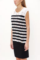 White Strappy   sleeveless tricot  blouse  28445