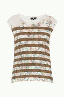 Ecru Strappy   sleeveless tricot  blouse  28445