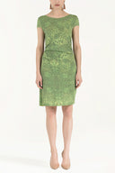 Yellow Printed knit  dress 28477