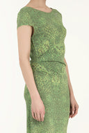 Yellow Printed knit  dress 28477