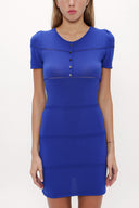 Sax Button front  knit  dress  28480