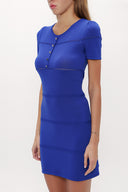 Sax Button front  knit  dress  28480