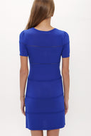 Sax Button front  knit  dress  28480