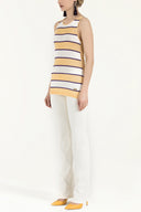 Yellow Striped knitwear blouse 28483