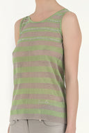 Green Gem  sleeveless tricot  blouse  28484