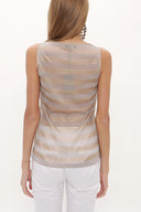 Beige Gem  sleeveless tricot  blouse  28484