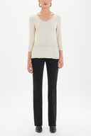 Ecru Knitwear top with gem details on the waist 28487