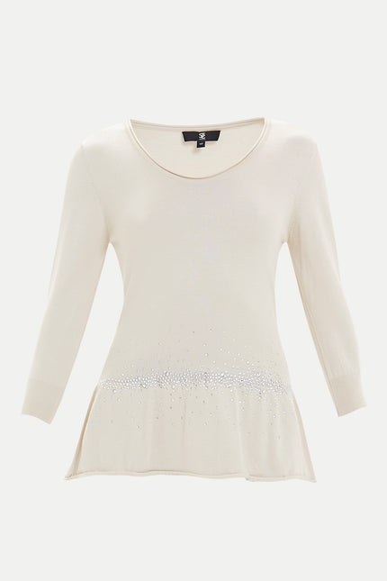 Beli Taşlı Triko Bluz 28487
