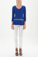 Sax Knitwear top with gem details on the waist 28487