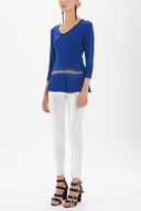 Sax Knitwear top with gem details on the waist 28487