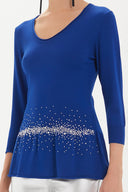 Sax Knitwear top with gem details on the waist 28487