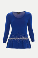 Sax Knitwear top with gem details on the waist 28487
