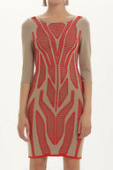 Camel Hair Jacquard knitwear dress 28561