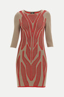 Camel Hair Jacquard knitwear dress 28561