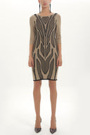 Stone Black Jacquard knitwear dress 28561