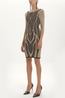 Stone Black Jacquard knitwear dress 28561