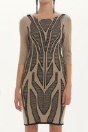 Stone Black Jacquard knitwear dress 28561