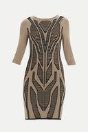 Stone Black Jacquard knitwear dress 28561