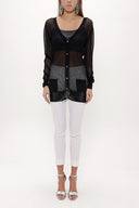 Black Hole woven  knit  cardigan  28645