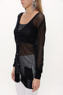 Black Hole woven  knit  cardigan  28645