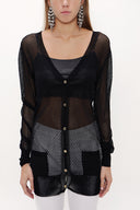 Black Hole woven  knit  cardigan  28645