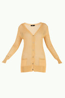 Yellow Hole woven  knit  cardigan  28645