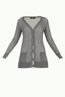 Gray Hole woven  knit  cardigan  28645