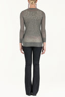 Gray Hole woven  knit  cardigan  28645