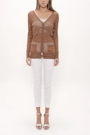 Mink Hole woven  knit  cardigan  28645